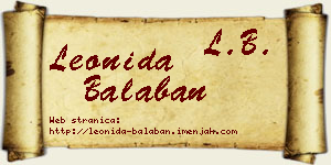 Leonida Balaban vizit kartica